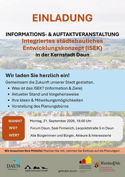 Einladung ISEK Stadt Daun
